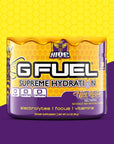 G FUEL caffeine free, Hive nectar, tub,  product front with matching background colors