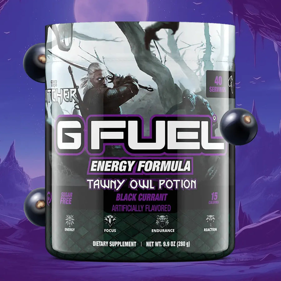 G FUEL Energy, Tawny Owl Potion, tub, product front with matching background