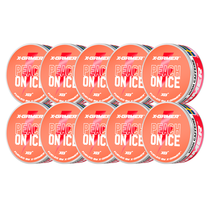 X-Gamer - Peach On Ice Koffeinsnus (10x)