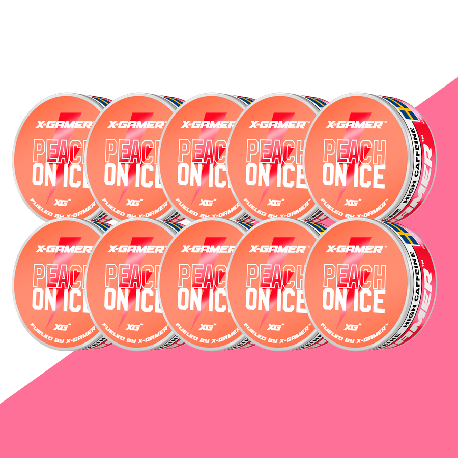 X-Gamer - Peach On Ice Koffeinsnus (10x)