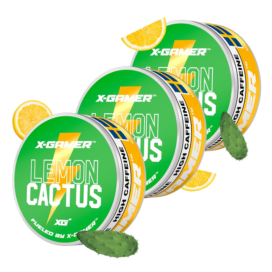 X-Gamer - Lemon Cactus Koffeinsnus (3x)