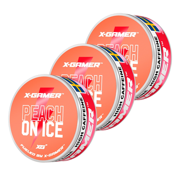 X-Gamer - Peach On Ice Koffeinsnus (3x)