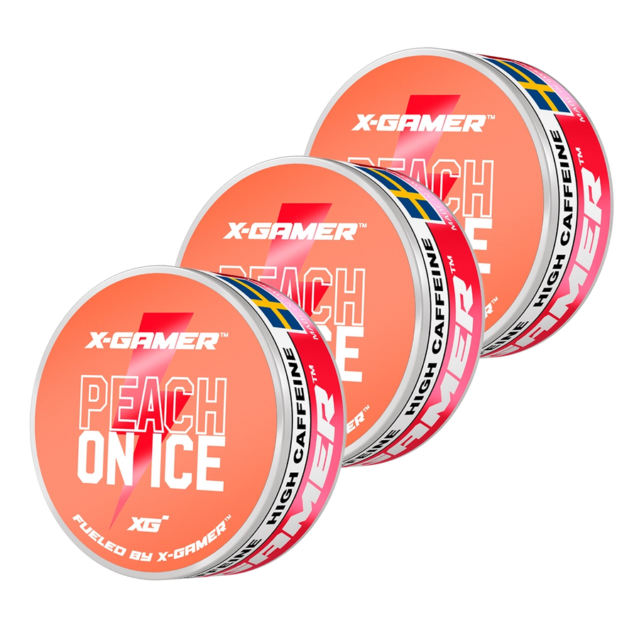 X-Gamer - Peach On Ice Koffeinsnus (3x)