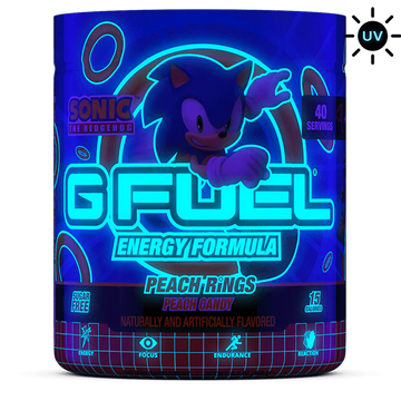 G FUEL Energy, Sonic, Peach Rings, Black light edition, tub, product front