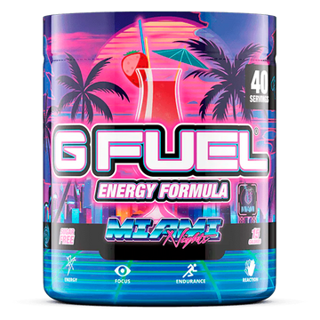 G FUEL energy, Miami nights, tub,  product front