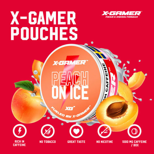 X-GAMER - PEACH ON ICE ENERGY POUCHES