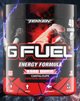 G FUEL Energy, Tekken, Rage Drive, tub,  product front with matching background